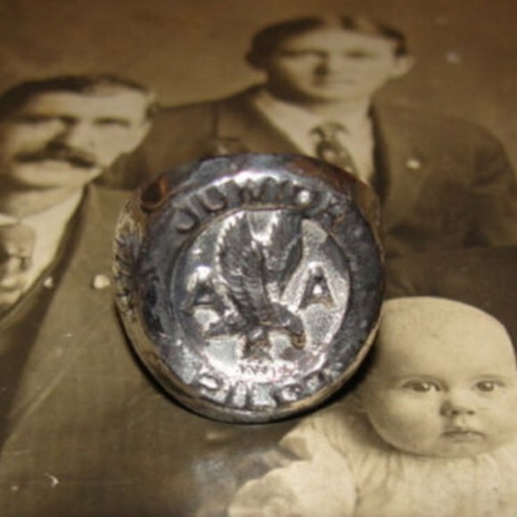 Antiqued Sterling Silver American Airline Junior Pilot Ring Alberto Juan